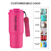 Vasos Negros para Regalo Empresarial con Infusor de Té de Frutas, Doble Forma de Beber, Taza de Café de Acero Inoxidable Promocional con Marca OEM para Viajes