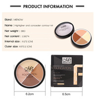 Fond de teint correcteur MN, imperméable, hydratant, minéral, mat, couvrance totale, fond de teint liquide