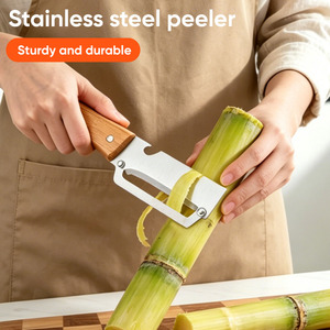 Multifunctional Vegetable Peeler with Bottle Opener, Stainless Steel Wooden Handle Fruit Cutter for Commercial <b>Kitchen</b> <b>Gadgets</b> - Product Image 1