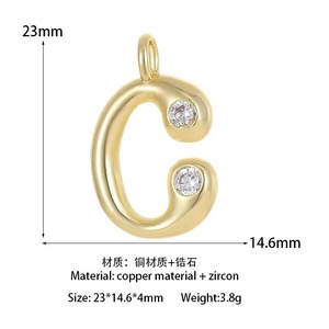 DIY Letter Pendant 18k Gold Plated Copper Alphabet Charm For Necklace Making Jewelry Findings Mixed Shapes - Product Image 4