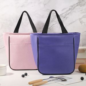 High Quality Large Capacity Food Storage Bags Pink Nylon Cooler, Bags Waterproof Kids Lunch Bags with Embroidery Patch Name/ - Product Image 6
