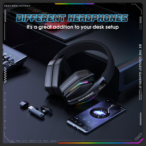 <span class=keywords><strong>ONIKUMA</strong></span> GT826 Tri-modo Estéreo 2,4 GHz Auriculares inalámbricos Auriculares para juegos RGB Gamer Auriculares sobre la oreja Profesional 2,4 GHz - Product Image 6
