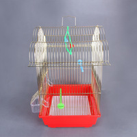 Cage à oiseaux en métal doré, vente en gros d'usine, cage dorée de taille moyenne, cage ornementale pour perroquets et ménagères