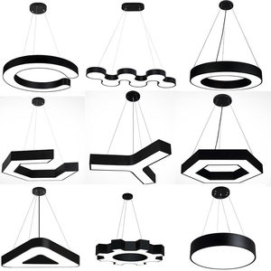 Luminaires de bureau LED ultra-lumineux, lustres pour gymnases, studios de danse, cafés internet, magasins - Construction en fer et PMMA, double usage - Product Image 2