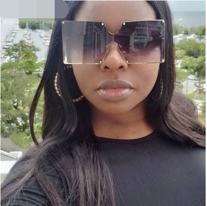 Fashion <strong>square</strong> Oversized Shades Popular Hot Sale <strong>Sun</strong> <strong>Glasses</strong> Metal Luxury Sunglasses Women - Product Image 4