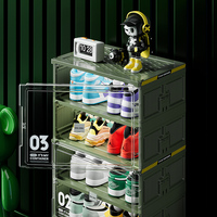 Boîte à chaussures empilable transparente Drop Front Conteneur à chaussures Boîte de rangement acrylique transparent Boîte magnétique pour chaussures