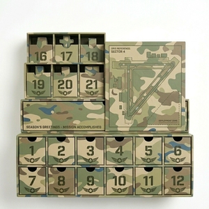 Boîte de calendrier de l'avent de Noël camouflage avec logo personnalisé, 24 tiroirs, boîte cadeau en carton pour jouets, véhicules, cadeaux pour hommes, emballage en vrac - Product Image 3