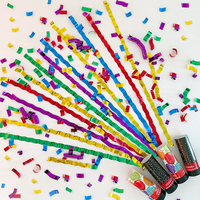 12 Pcs Canons de Confettis Métallisés Dorés à Main, Festifs pour Mariage, Anniversaire, Fête et Célébration