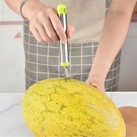 Ensemble de 3 outils à fruits en acier inoxydable : Cuillère à pastèque, Découpeur de pommes, Couteau à découper les fruits, Séparateur de pulpe de fruits