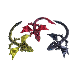 Jinccai Ornement Dragon Long Bao en Plastique Imprimé en 3D, Jouet Éducatif et Cadeau Thème La Reine des Neiges pour les Amateurs d'Animaux de 4 à 12 Ans et Plus - Product Image 1