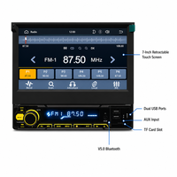 Autoradio 1 DIN 7 pouces à écran tactile rétractable avec DSP, GPS, Mirror Link, rétroéclairage RGB, ajustement universel