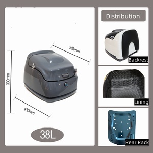 Accessoires pour scooter, moto, coffre arrière universel de grande capacité en alliage non-aluminium, autres accessoires pour moto - Product Image 5