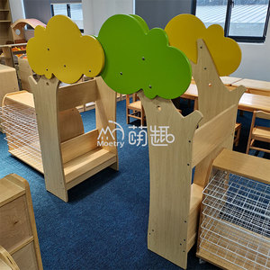 Arche <span class=keywords><strong>de</strong></span> lecture Montessori en bois <span class=keywords><strong>de</strong></span> haute qualité Moetry avec étagère <span class=keywords><strong>de</strong></span> rangement et auvent – Écologique, Sûr et Design Moderne pour l'école et la garderie - Product Image 4