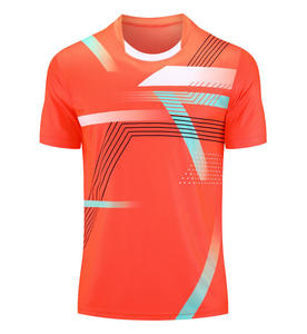 Camiseta Deportiva de Punto para Hombre, Cuello en V, Manga Corta, Secado Rápido, Diseño Geométrico Verde y Blanco, Corte Regular - Product Image 2