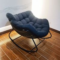 Fauteuil inclinable relaxant, style nordique, chaise longue à bascule, fauteuil à bascule en aluminium, fauteuil œuf, intérieur/extérieur, salon, fauteuil de loisirs
