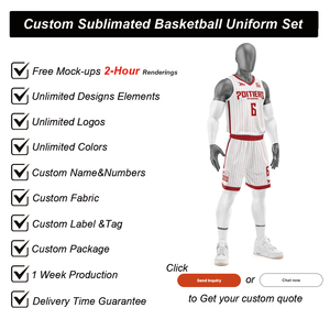 Tenues de basketball personnalisées en polyester respirant à séchage rapide, imprimées par sublimation, grandes tailles, en mesh, offres groupées domicile/extérieur - Product Image 2