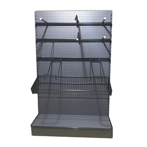 Rak Supermarket Ringan Grosir, Rak <span class=keywords><strong>Display</strong></span> Ritel, Pembatas Rak Logam, Gondola Shelving, Finishing Lapisan Bubuk, 5-Lapisan - Product Image 1