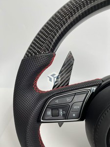 Volant en fibre de carbone pour Audi A4 B8 B7 B9 B6 B8.5 A6 C7 C6 C8 A3 8p 8v A5 B8 A7 Q5 Q7 Q3 Tt <span class=keywords><strong>Mk2</strong></span> R8 <span class=keywords><strong>S4</strong></span> B8 Rs3 S5 B5 B6 B9 - Product Image 2