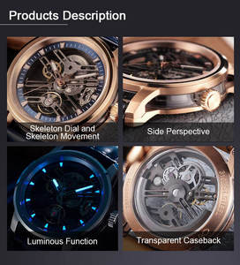 Montres automatiques mécaniques de luxe originales haut de gamme pour hommes, cadran squelette complet, étanches 5 ATM, marque privée SM1047 - Product Image 2