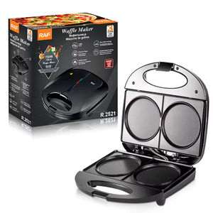 Nouvelle conception de gaufrier 750 W, facile à nettoyer, chaleur uniforme, revêtement antiadhésif et chauffage double face - Product Image 1