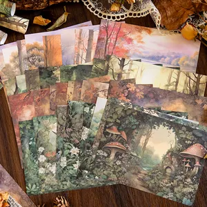 Mr. Paper 4 Design 32 Pcs / Pack Scrapbook Paper Forest Fairy Tale Series Vintage Creative Decoration Scrapbook for Journal