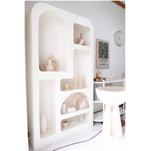 Bắc Âu đơn giản màu trắng kệ sách lưu trữ hiển thị giá đứng Scandinavian rắn gỗ tập tin Kệ tủ kệ sách cho nhà khách sạn - Product Image 3