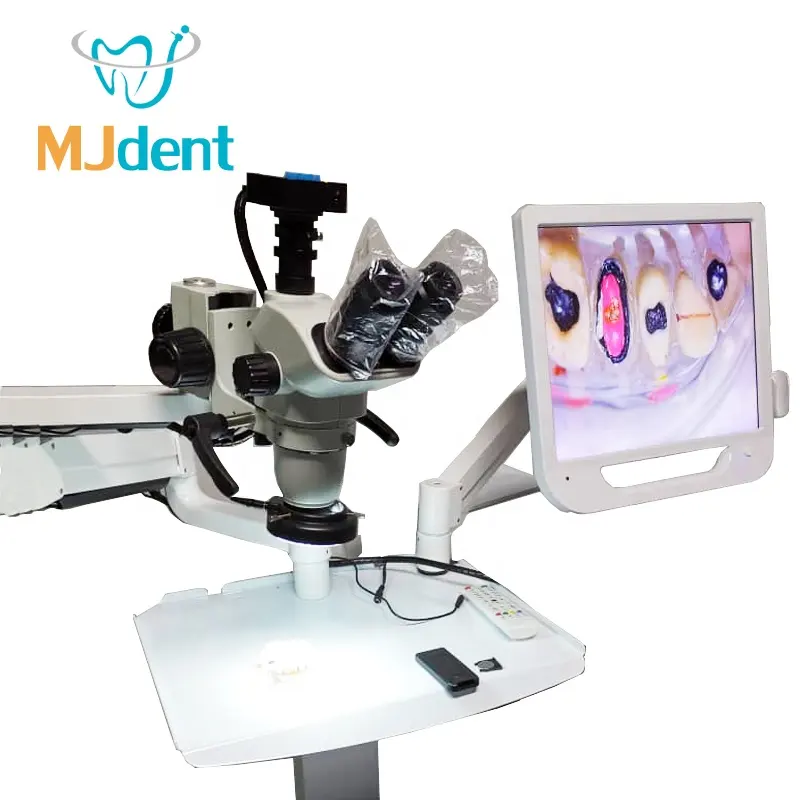 מיקרוסקופ למעבדת שיניים 8X 10X 20X עם מנורה, כירורגי שיניים מיקרוסקופ מצלמה