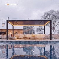Feste Dachpergola mit integrierter Entwässerung, App-gesteuerten LED-Leuchten und individuell anpassbarem Terrassenüberdachungsdesign