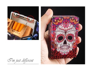 Bán Buôn Tùy Chỉnh Phổ Biến Ngoài Trời Độc Đáo Skull Thuốc Lá Tự Động Hộp Lưu Trữ 20 Pcs Nhựa Thuốc Lá Trường Hợp Chủ - Product Image 4