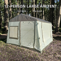 Tente gonflable pour 12 personnes, double couche, Oxford 420D, abri familial pour le camping, tente portable pour l'extérieur