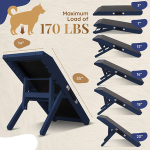 समायोज्य लकड़ी बॉक्स, सोफे-गैर-पर्ची बर्चवुड पालतू रैंप के लिए फोल्डेबल डॉग रैंप 200lbs का समर्थन करता है - Product Image 4