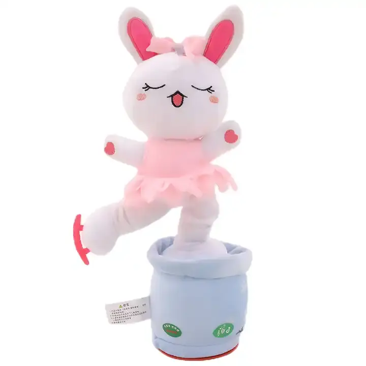 Nuevo juguete eléctrico conejo juguete eléctrico columpio conejo serie interés cultivo juguete cantando y bailando muñeca