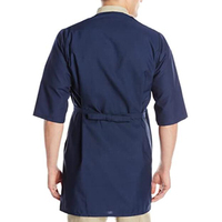 Manches moyennes mélange de coton polyester pour hommes sans col restaurant chef magasin de viande boutique travailleur de laboratoire manteau enveloppant
