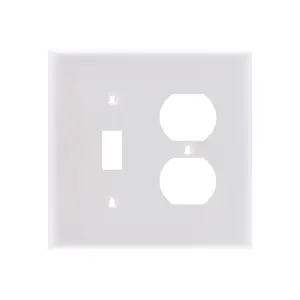 2-Gang Midsize Plastic Combo Cover 1 Toggle/1Duplex Wall Plate