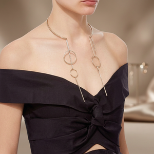 Collier pour femme en laiton plaqué or, style minimaliste, à porter au quotidien, objet de collection culturelle Hasli - Product Image 3