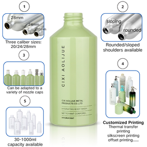 化粧品包装用のリサイクル可能なアルミニウムスクリューボトルメタリックボトルヘアケアアルミニウムボトルホワイト - Product Image 2