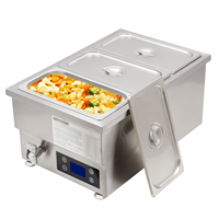 Matériel de restauration pour restaurants, bain-marie électrique 3 bacs pour garder les aliments au chaud