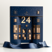 Calendario de Adviento Navideño Personalizado, Caja de Cuenta Regresiva de 24 Días, Caja de Adviento Vacía