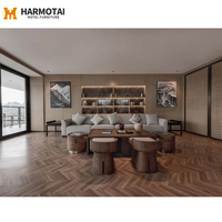 Ensemble complet de meubles de chambre d'hôtel avec banc, sur mesure, en bois massif, design moderne de luxe pour appartements et hôtels 5 étoiles