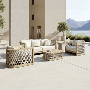 Divano in Teak per Esterni di Lusso, Durevole, Confortevole ed Ecologico, <span class=keywords><strong>Design</strong></span> Moderno per Villa e Giardino, Set di Mobili da <span class=keywords><strong>Esterno</strong></span> - Product Image 5