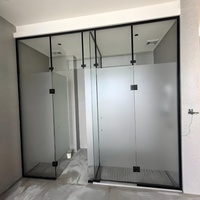 Paroi de douche en verre dépoli sur mesure, facile à nettoyer, pour porte de séparation de salle de bain en verre