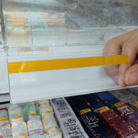 Porte-étiquette de prix amovible en PVC transparent avec bande autocollante pour présentoir d'étiquettes de rayon en supermarché et commerce de détail