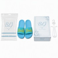 Sandal EVA Anak Unisex Custom OEM Anti Selip dengan Tulisan Ringan Bergaya Zigzag Warna Cyan Turquoise untuk Aktivitas Luar Ruangan Sehari-hari