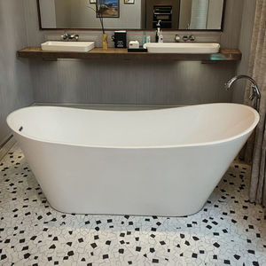 Bañera de inmersión interior/exterior de diseño apilado independiente de acrílico moderno con calefacción de inducción de esquina para hoteles bañera de hidromasaje de EE. UU. - Product Image 2