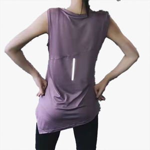 Women's New Yoga Tank Top Thin <b>Long</b> <b>Length</b> Sleeveless Quick Dry Loose <b>T</b>-<b>Shirt</b> For Sports Outerwear Running Fitness - Product Image 1