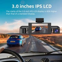 Caméra de tableau de bord panoramique à 4 objectifs avec enregistrement 4K à 360°, écran IPS, vision nocturne, 4 caméras
