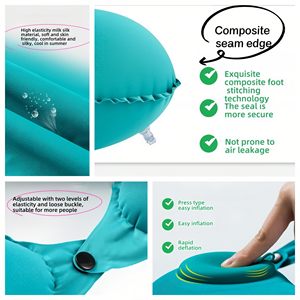 Oreiller gonflable de voyage portable personnalisé avec logo, coussin en forme de U pour avion, bureau, sieste, ensemble cadeau promotionnel - Product Image 4