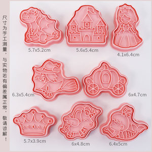 Stampo per Biscotti a Forma di Principessa delle Fiabe, Dinosauro, Unicorno, <span class=keywords><strong>Sirena</strong></span>, Utensile per Tagliare Fondente e Dolci - Product Image 2