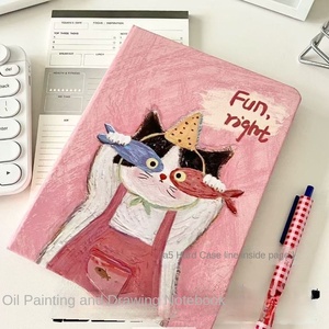 Libro di disegno del taccuino bianco del taccuino del gatto del fumetto carino della cancelleria A5 - Product Image 6