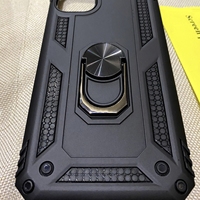 Étuis de téléphone durs hybrides pour PC, Fundas de couverture de support d'anneau antichoc pour IPhone 17 16E 16 15 Pro Max 14, Couqe de coque mobile magnétique de voiture